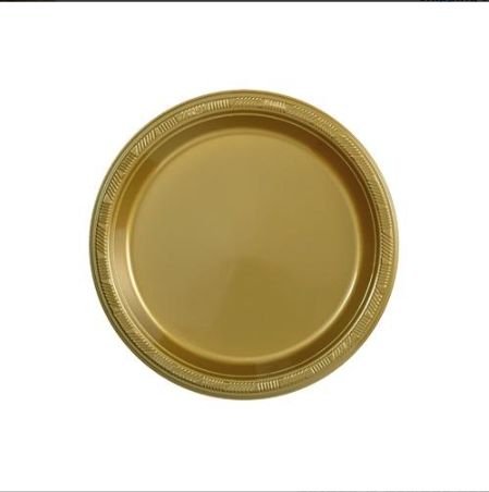 7 inch Plastic Plates 50ct - Gold