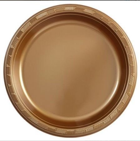 Gold Plastic Plates 50ct 10inch