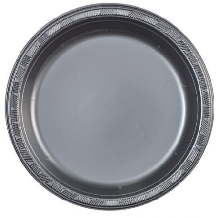 10 Inch Plastic Plates 50ct - Silver