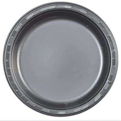 10 Inch Plastic Plates 50ct - Silver