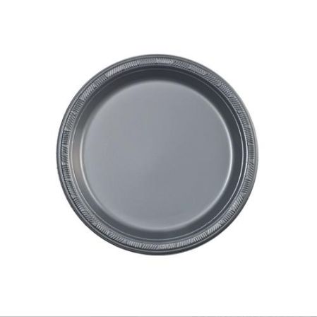 7Inch Plastic Plates 50ct - Silver