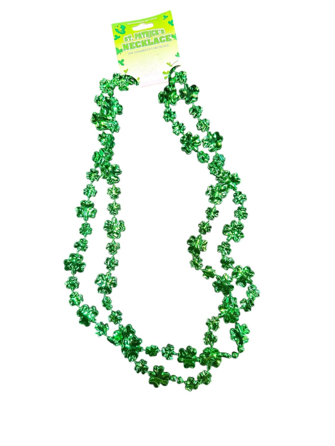 2pk shamrocks necklace