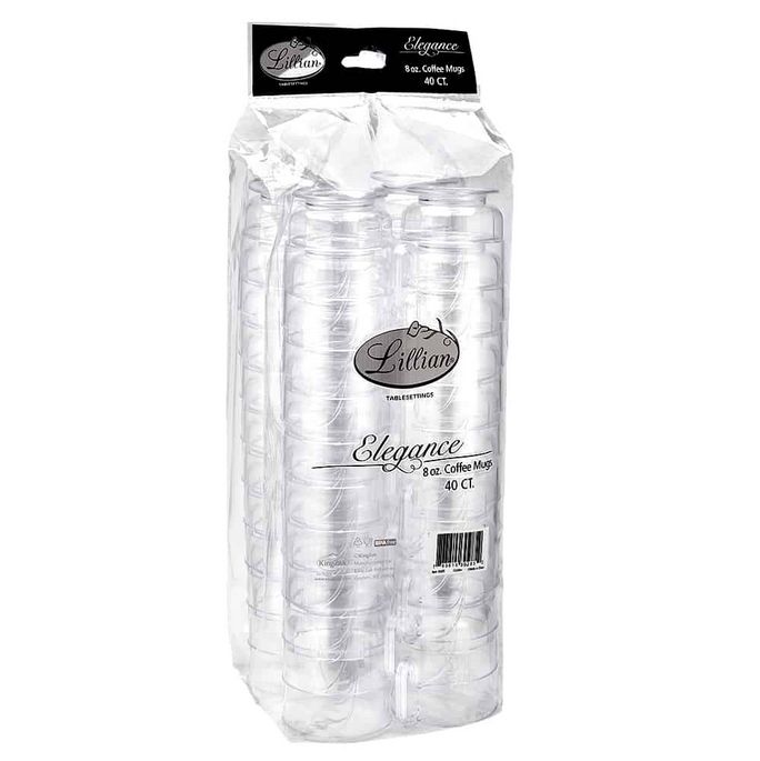 Premium Plastic 8oz Coffee Mug, Color: Clear