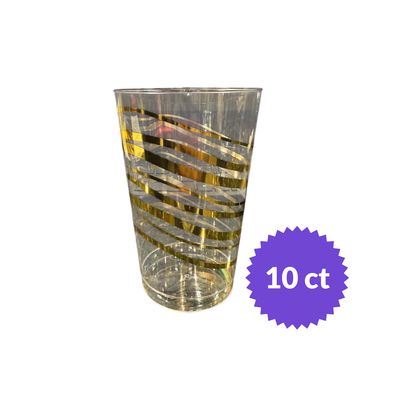 12 oz Tumbler Clear with Gold 10ct