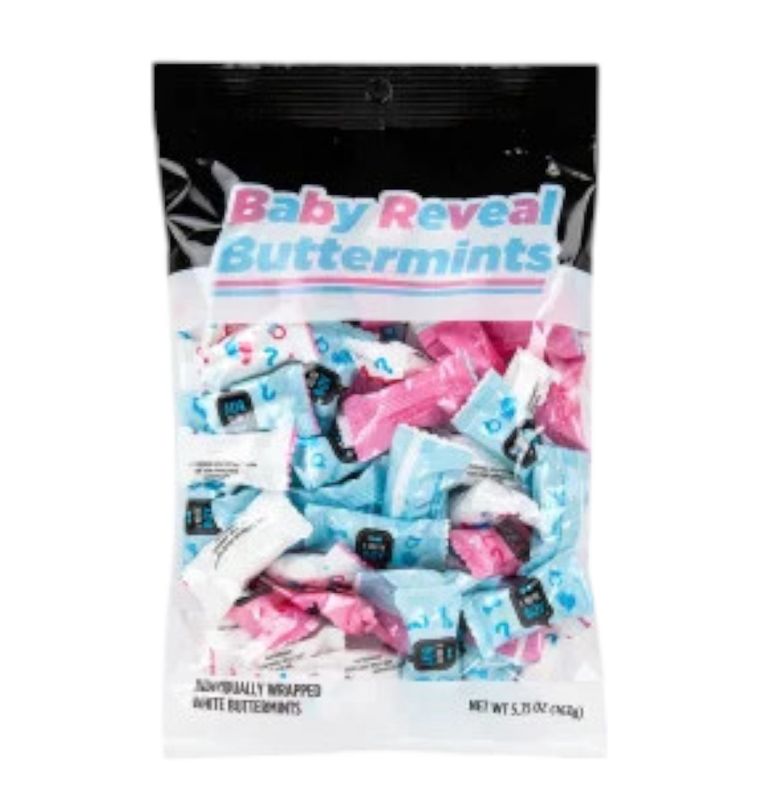 BUTTERMINTS GENDER REVEAL WRAPPED 5.75 OZ PEG BAG