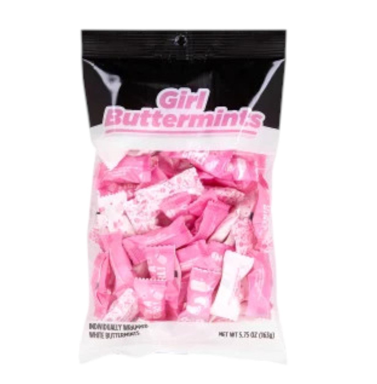 BUTTERMINTS IT&#39;S A GIRL WRAPPED 5.75 OZ PEG BAG