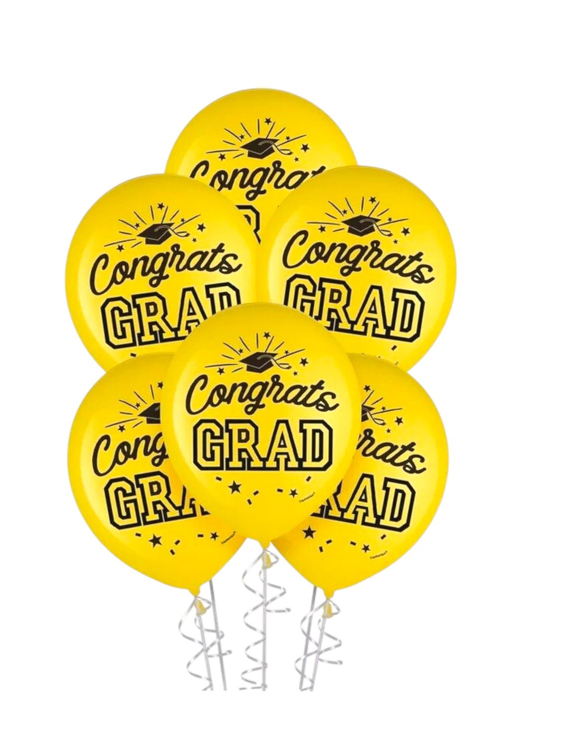 15ct, 12in, Yellow Congrats Grad Latex Balloons