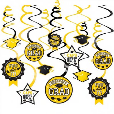 Grad Value Pack Swirl Decoration 12ct - Yellow