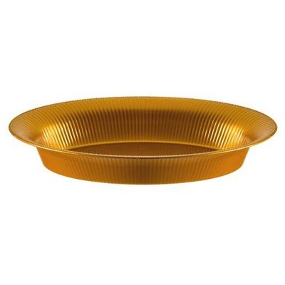 16&quot; x 11&quot; Oval Ridged Plastic  Bowl