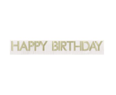 Gold Foil Fringe &quot;Happy Birthday&quot; Banner – 4.66FT
