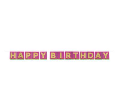 Tissue Fringed &quot;Happy Birthday&quot; Banner 11FT