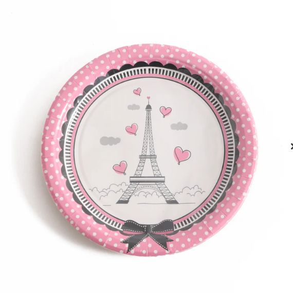 Paris 7&quot; Dessert Paper Plates – 10 Count