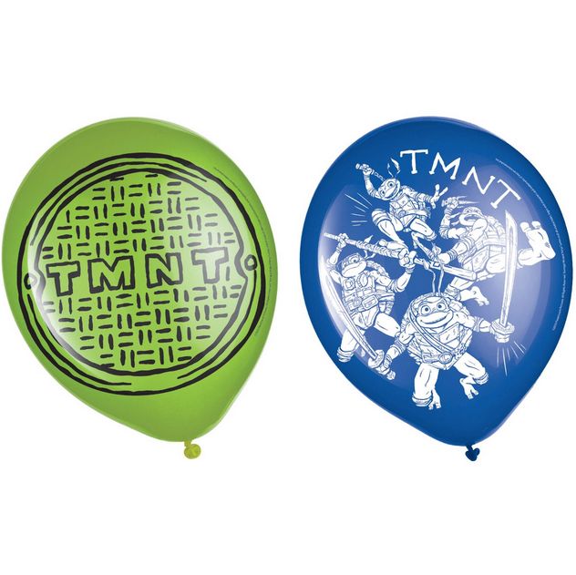 Teenage Mutant Ninja Turtles &quot;TMNT&quot; Round Latex Balloons, Green/Blue, 12-in, 6-pk