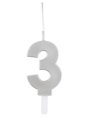 Silver Number Sparkler-Topped Birthday Candles(0-9)