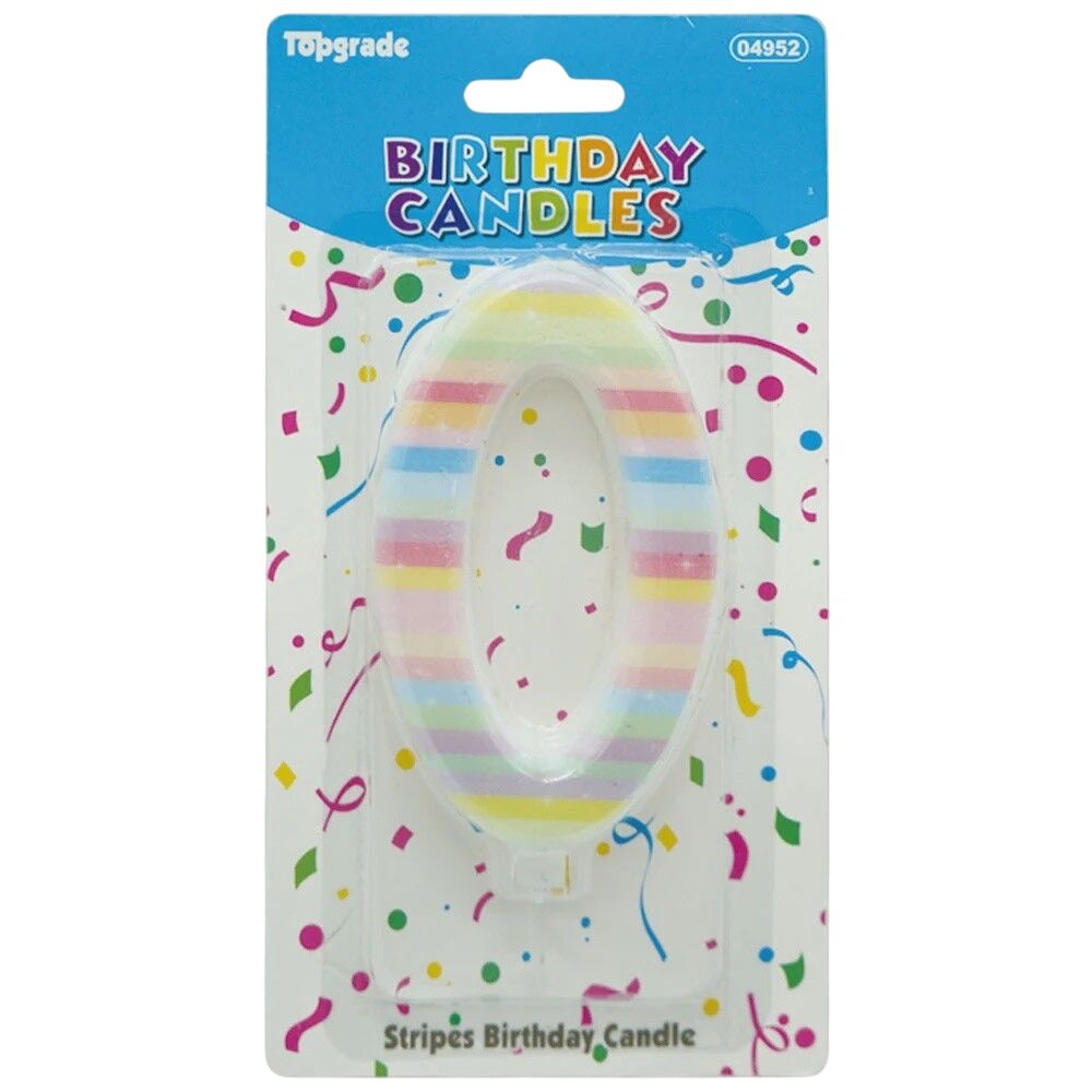 Rainbow number candle 5”, NUMBERS: 0