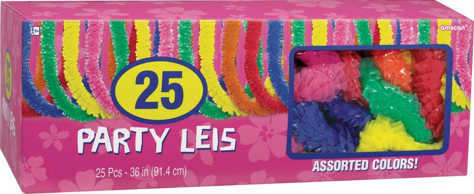 Poly Lei Wearable, Multi-Coloured, One Size, 25-pk, for Summer Party