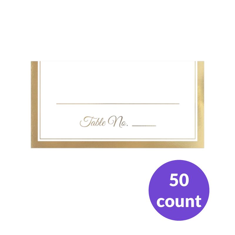 Table Border Place Cards Gold 50ct