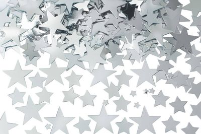Star Metallic Confetti Table Scatter Decoration, silver, 2.5oz