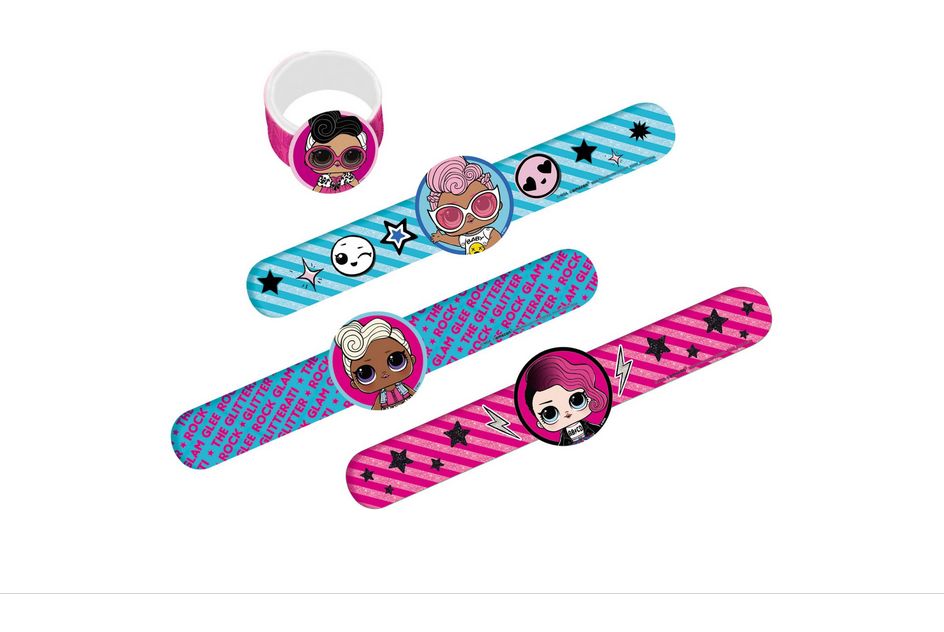 L.O.L Surprise! Slap Bracelet Wearables, Blue/Pink, 4-pk,