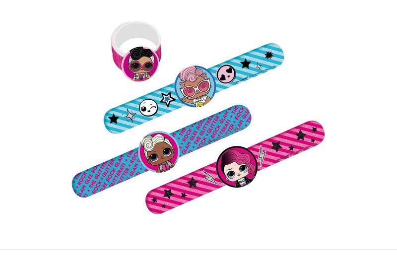 L.O.L Surprise! Slap Bracelet Wearables, Blue/Pink, 4-pk,
