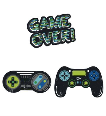 Gamer Birthday Jumbo Vinyl Stickers  3ct