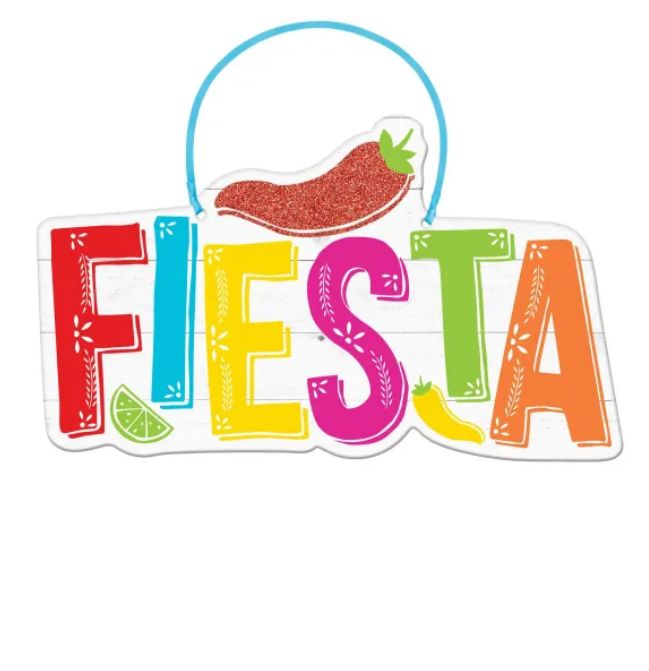 Fiesta Hanging Sign – 6 3/4 in x 11 1/2 in