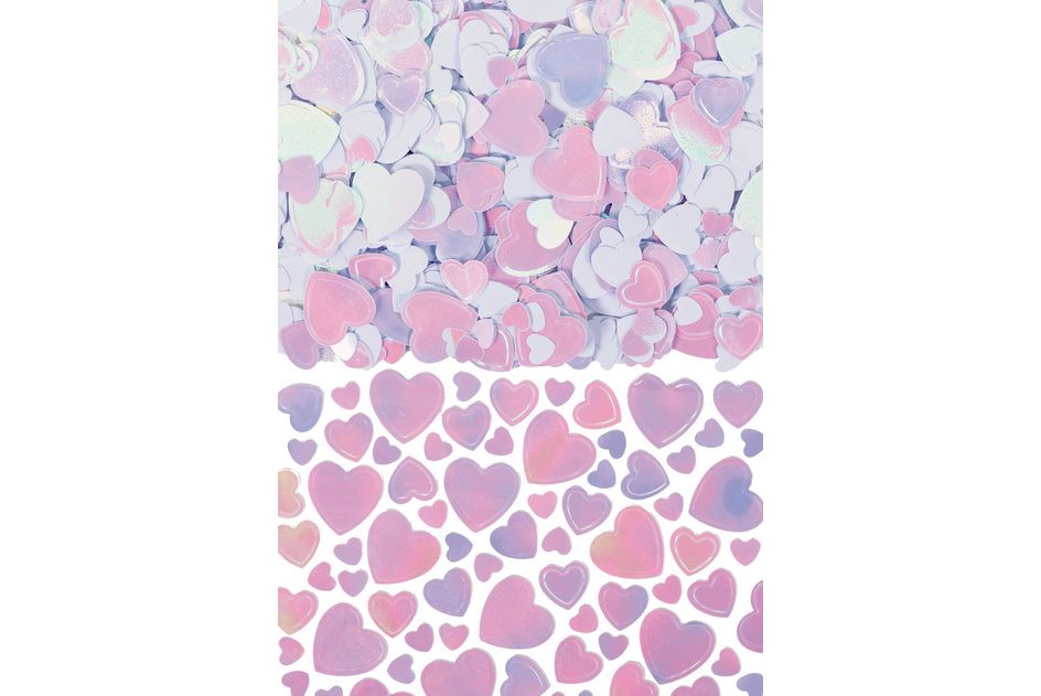 Heart Metallic Confetti Table Scatter Decoration, Iredescent , 2.5-oz,