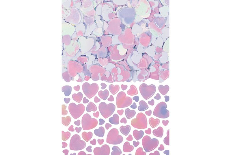 Heart Metallic Confetti Table Scatter Decoration, Iredescent , 2.5-oz,