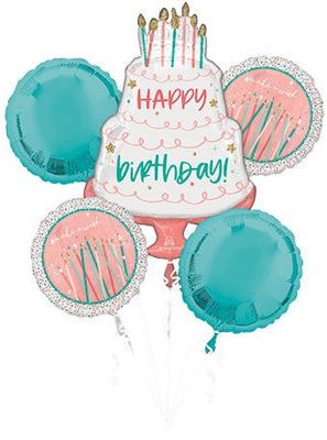 Balloon Bouquet – Happy Cake Day | 5-Piece Set