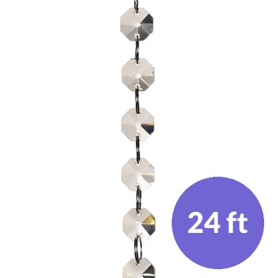 14MM OCTAGON CRYSTAL STRAND, 24FT/CONTAINER,