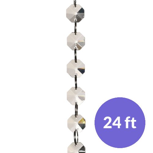 14MM OCTAGON CRYSTAL STRAND, 24FT/CONTAINER,