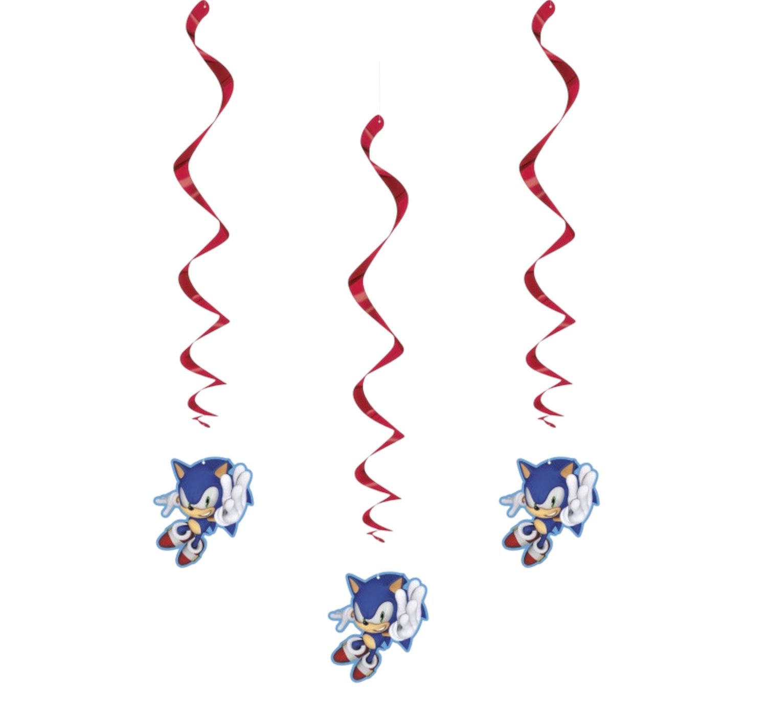 Sonic the Hedgehog Hanging Swirl Decorations | 3-Count