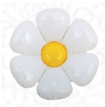 16-Inch Decochamp Flower Balloon with Color Disc | 4-Count, Color: White