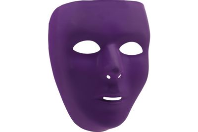 Basic Full Face Mask, Purple, One Size, Wearable Costume Accessory for Halloween