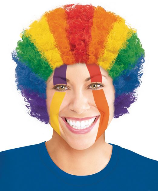 Short Curly Hairm Wig, Rainbow Color, One Size