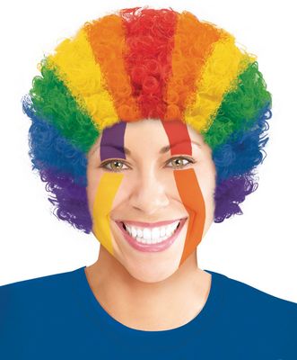 Short Curly Hairm Wig, Rainbow Color, One Size