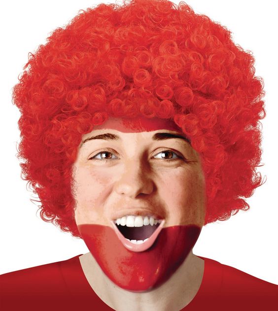 Short Curly Hairm Wig, Red color, One Size