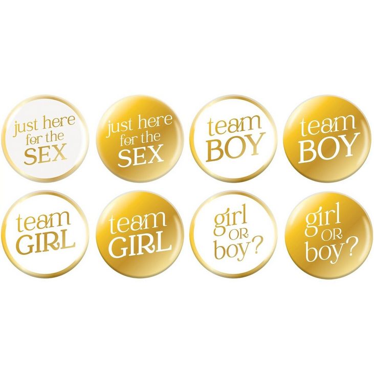 Gender Reveal Team Boy or Team Girl Buttons – 10ct