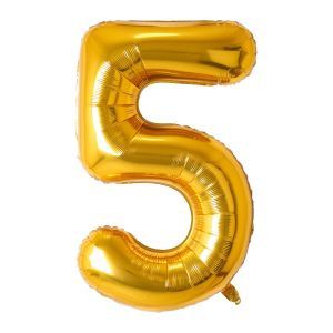 Gold Foil Number Balloons 34 inch-5