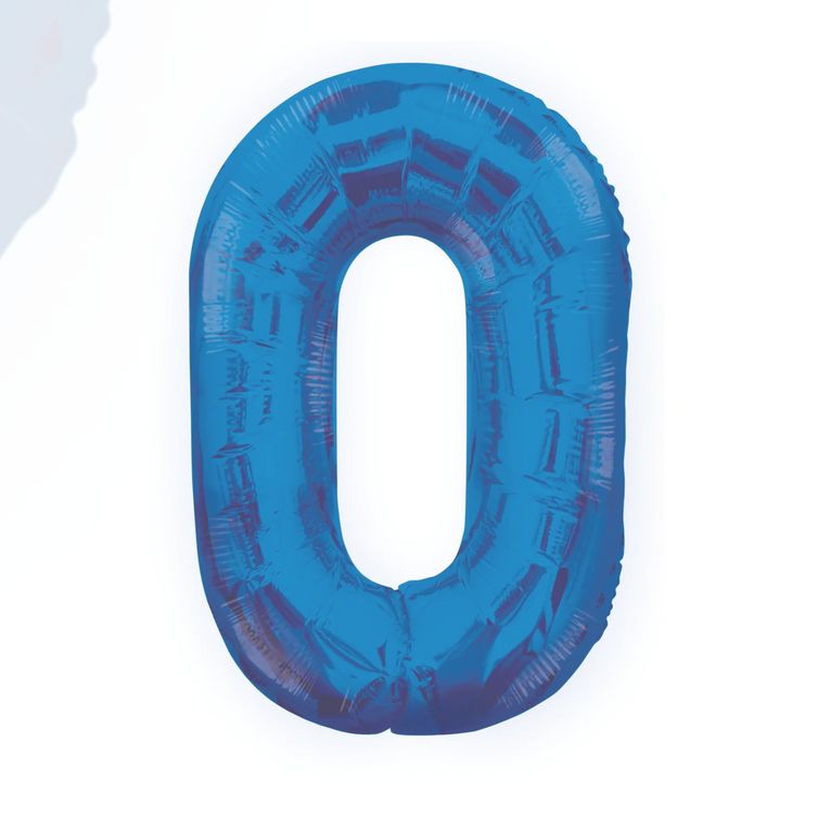Blue Foil Number Balloons 34 inch, NUMBER: 0