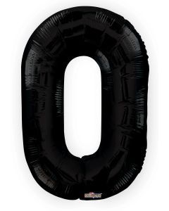 Black Foil Number Balloons 34 inch, NUMBER: 0