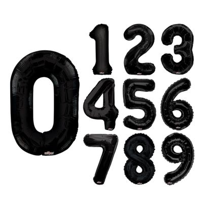 Black Foil Number Balloons 34 inch