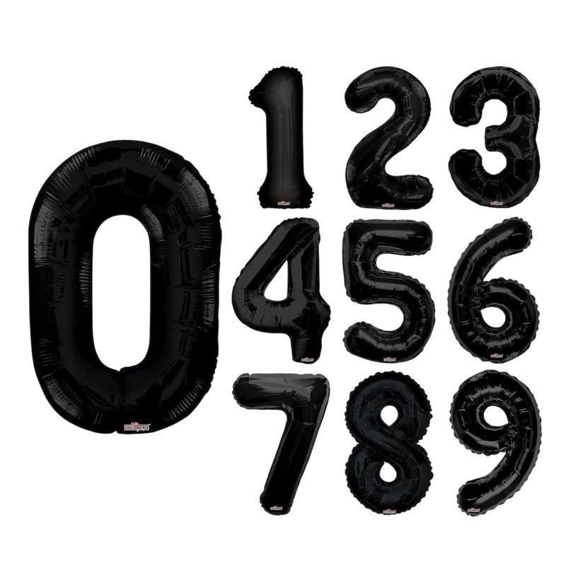 Black Foil Number Balloons 34 inch