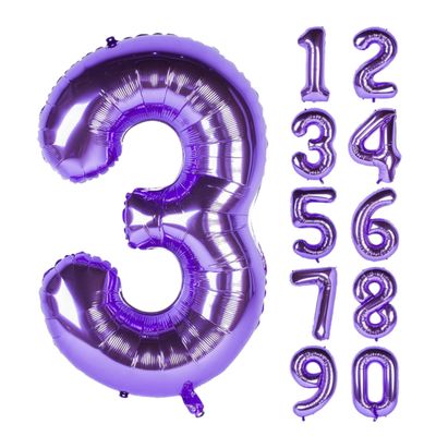 Purple Foil Number balloon 34 inch