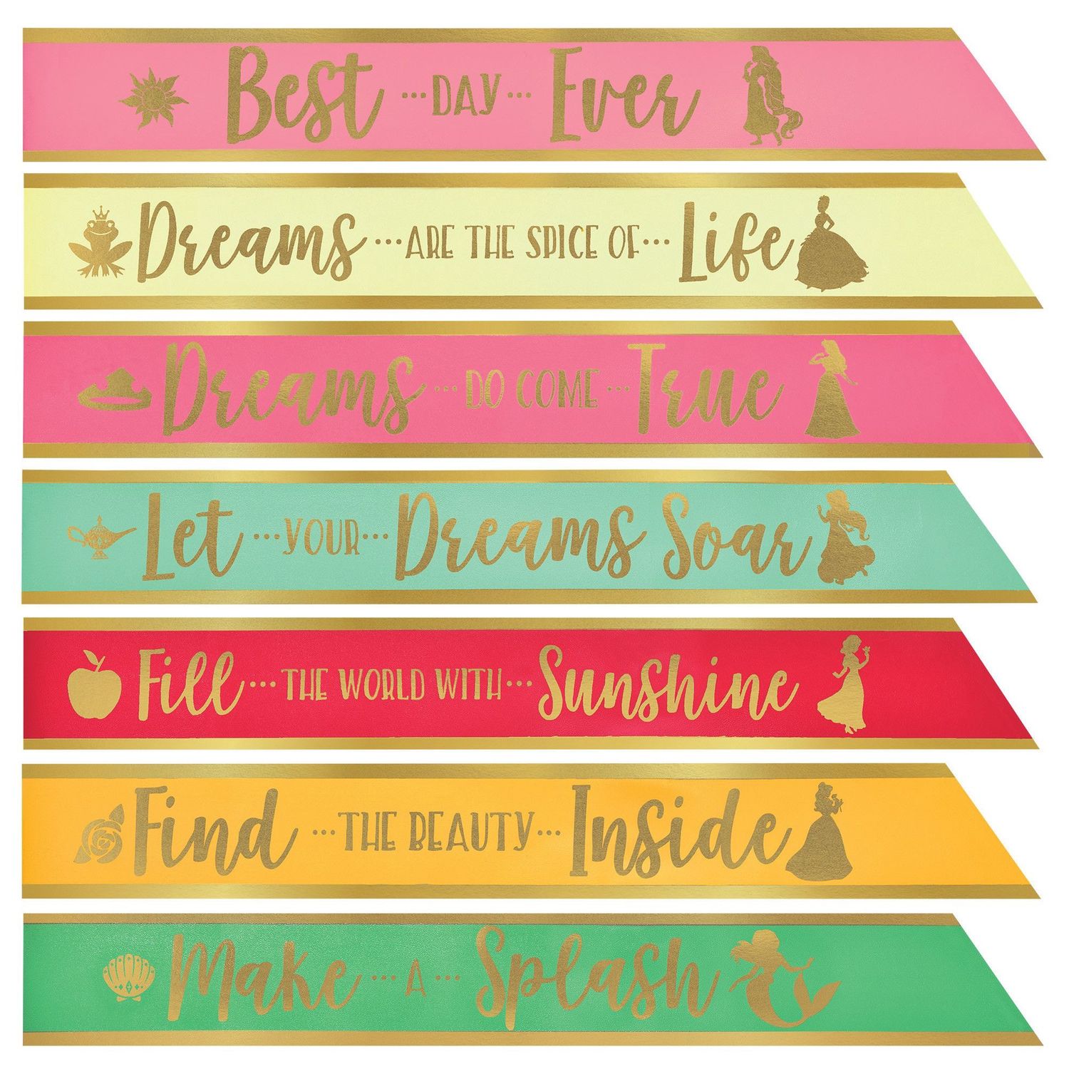 Disney Princess Toddler Sash Set – 30 Inch (8 Count)