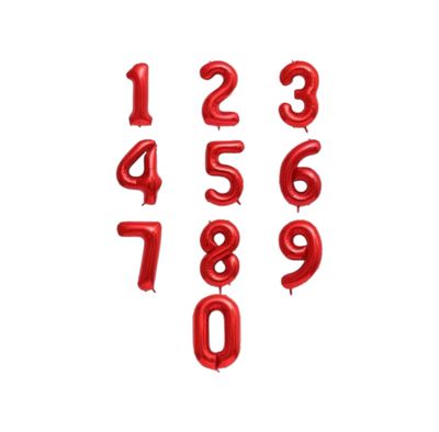 Red Foil Number balloons 34 inch