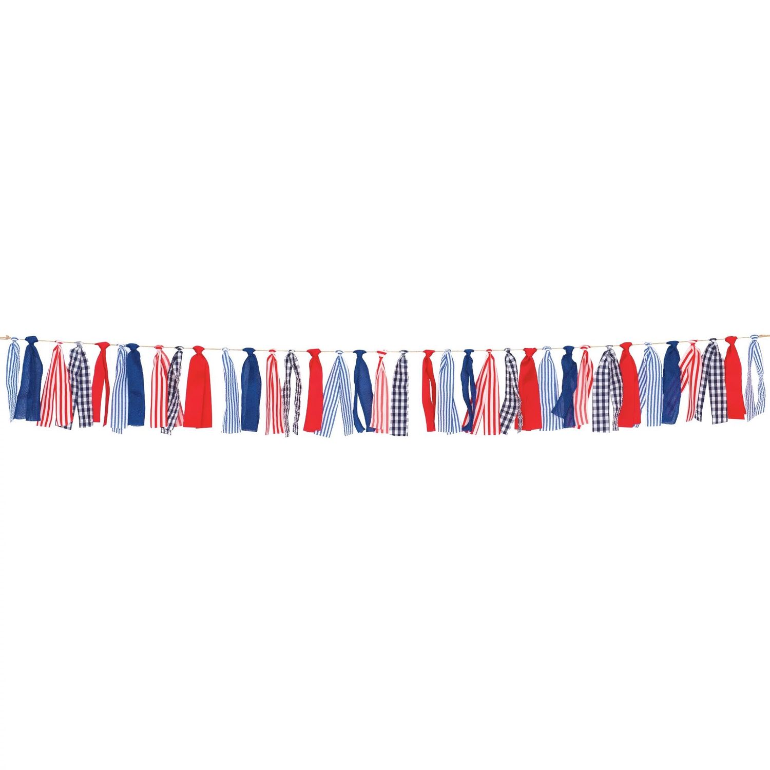 Patriotic Fabric Ribbon Garland – 6FT
