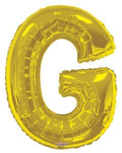 Gold Foil Letter Balloons – 34 Inch, LETTERS: G