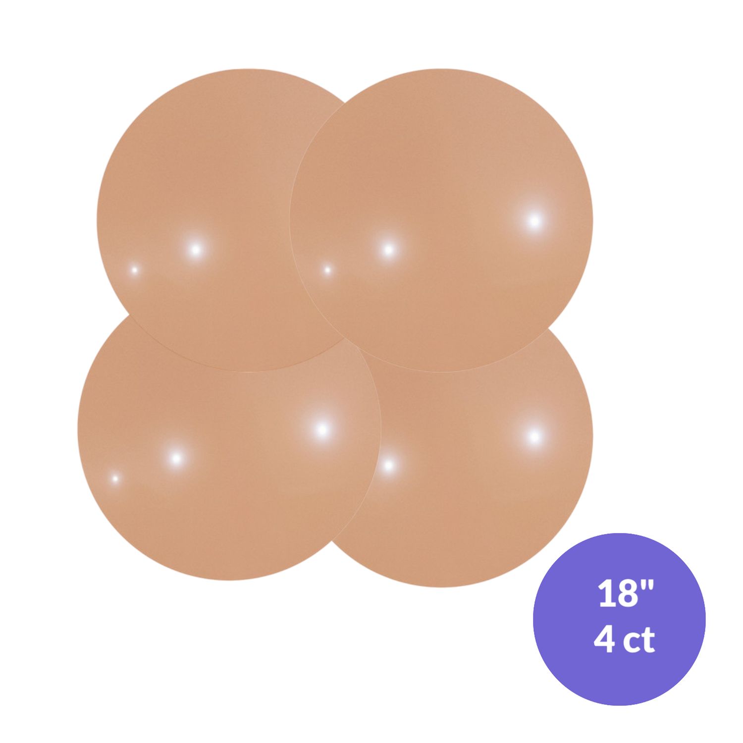 Tan Color Latex Balloons Packaged, SIZE &amp; VARIETY: 18&quot;-10ct