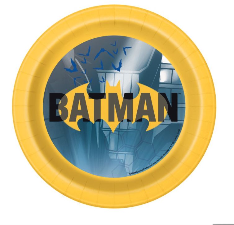 Batman Round 7inch Dessert  paper Plates  8ct&quot;
